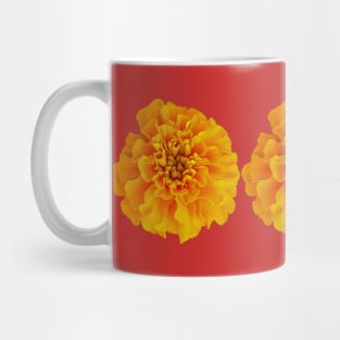 Three Orange Marigolds Floral Photo Mug